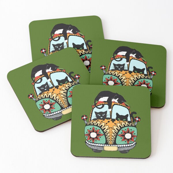 Item preview, Retro Car And Cats designed and sold by retrobliss70s.