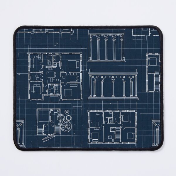 Item preview, Architectural Blueprint Pattern designed and sold by Kaleidoscope Print.