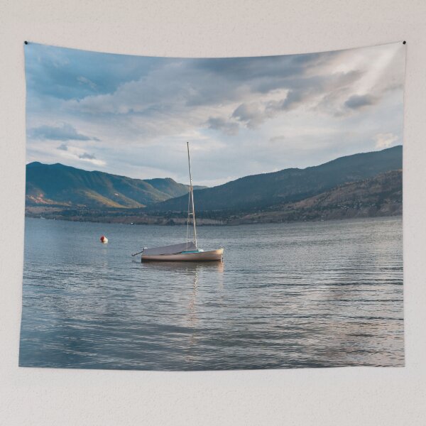 Item preview, Summer Evening View of Sailboat on Okanagan Lake designed and sold by Amy Mitchell.