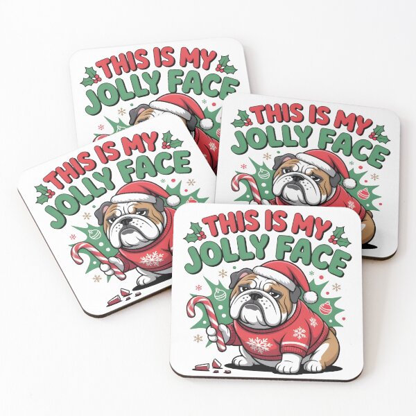 Item preview, Cute Christmas Dog Illustration – Funny Holiday Pup | This Is My Jolly Face designed and sold by Style-Sense.