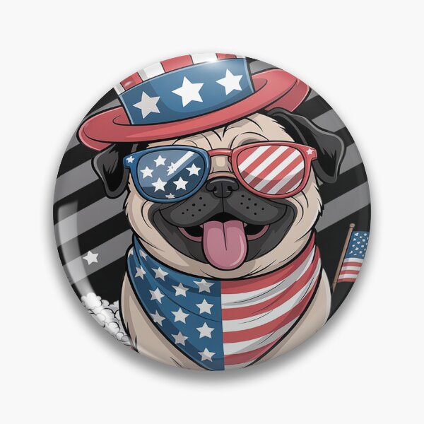 Item preview, American Flag Pug 4th July Independence Day designed and sold by AvagondaMind.