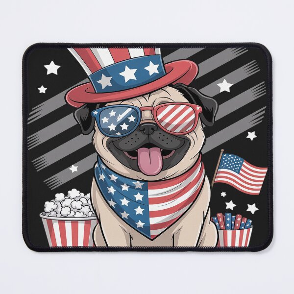 Item preview, American Flag Pug 4th July Independence Day designed and sold by AvagondaMind.