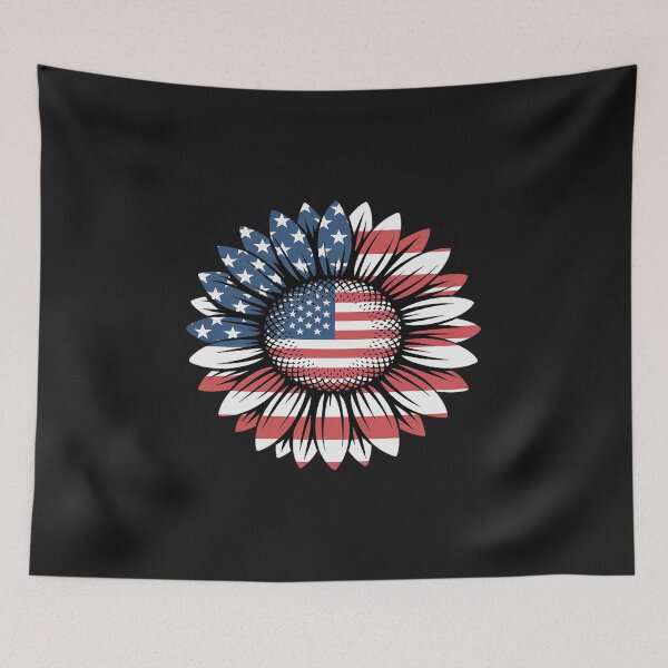 Item preview, American Flag Sunflower Peace Sign 4th of July Usa Boys Girl designed and sold by AvagondaMind.
