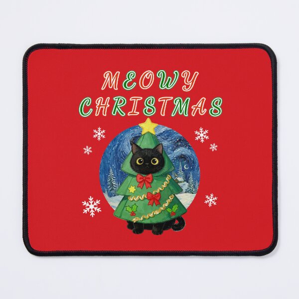 Item preview, Meowy Christmas - Cute Black Cat Tree Costume - Starry Night Style designed and sold by Meow Gogh Painter Studio.