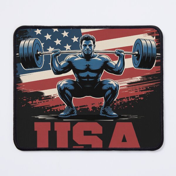 Item preview, American Flag Weightlifting 4th of July USA Support Team designed and sold by AvagondaMind.