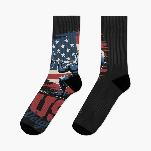 Item preview, American Flag Weightlifting 4th of July USA Support Team designed and sold by AvagondaMind.