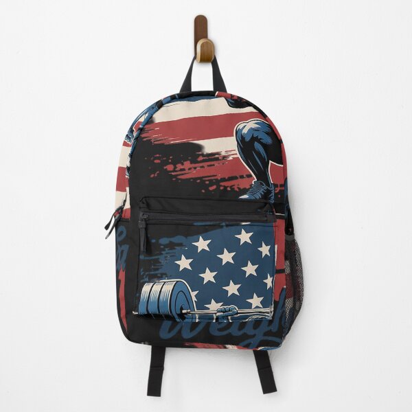 Item preview, American Flag Weightlifting 4th of July USA Support Team designed and sold by AvagondaMind.