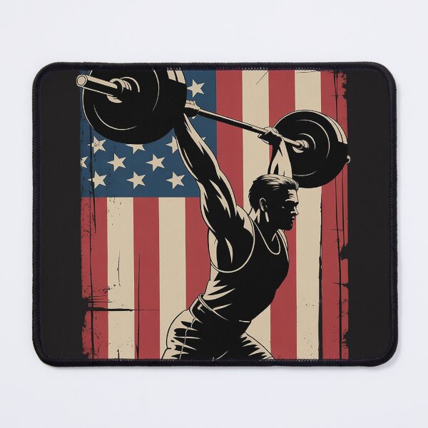 Item preview, American Flag Weightlifting Training T Shirt 4th of July USA designed and sold by AvagondaMind.