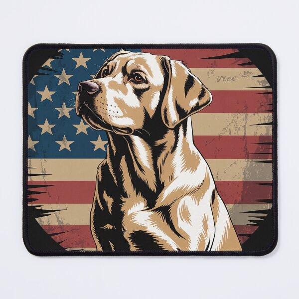 Item preview, American Flag Yellow Labrador Retriever 4th Of July USA designed and sold by AvagondaMind.