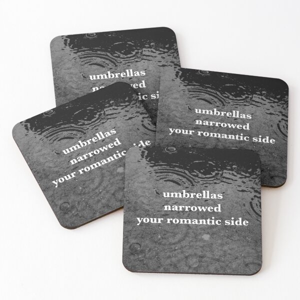 Item preview, Umbrellas Narrowed Your Romantic Side – Minimalist Rain Quote designed and sold by Dynahgrl.