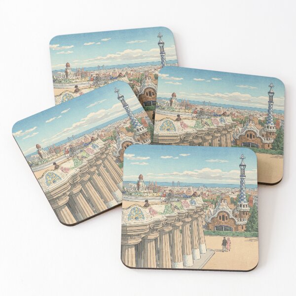 Item preview, Park Guell of Bercelona Japanese Woodblock Print designed and sold by Takeda-art.