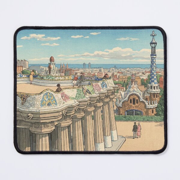 Item preview, Park Guell of Bercelona Japanese Woodblock Print designed and sold by Takeda-art.