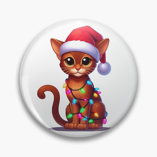 Item preview, Abyssinian cat Christmas designed and sold by doodIllustrate.