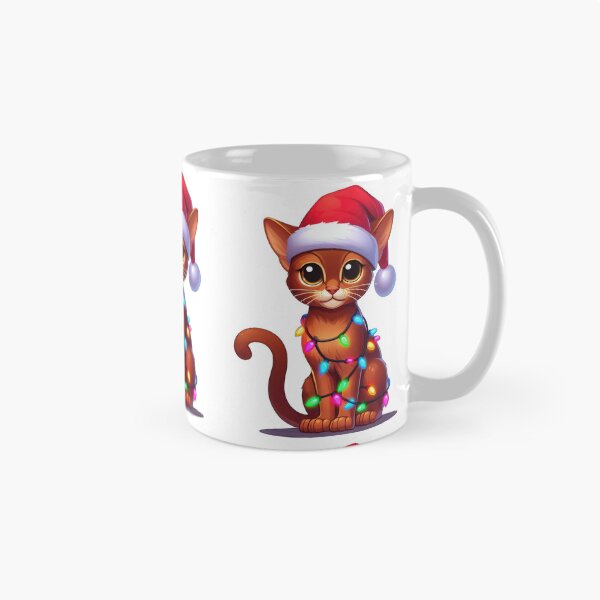 Item preview, Abyssinian cat Christmas designed and sold by doodIllustrate.
