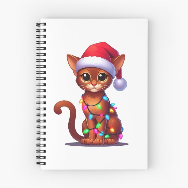 Item preview, Abyssinian cat Christmas designed and sold by doodIllustrate.