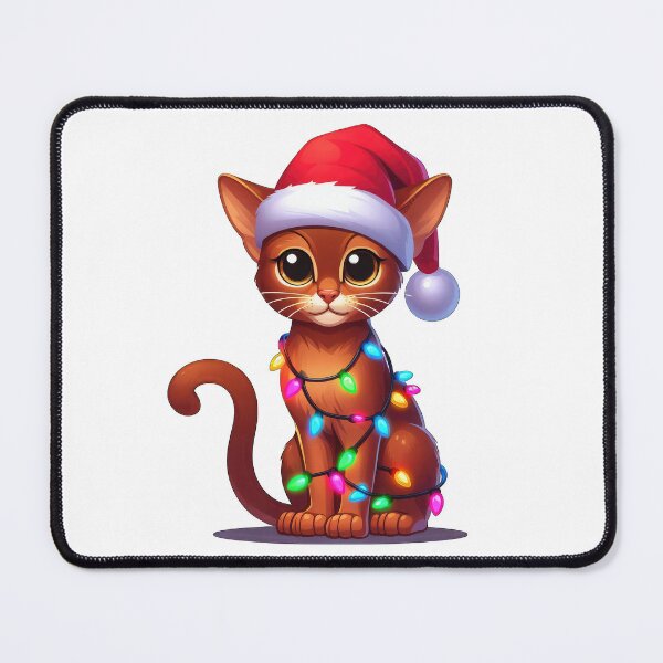 Item preview, Abyssinian cat Christmas designed and sold by doodIllustrate.