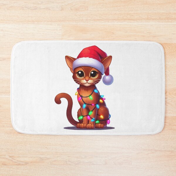 Item preview, Abyssinian cat Christmas designed and sold by doodIllustrate.
