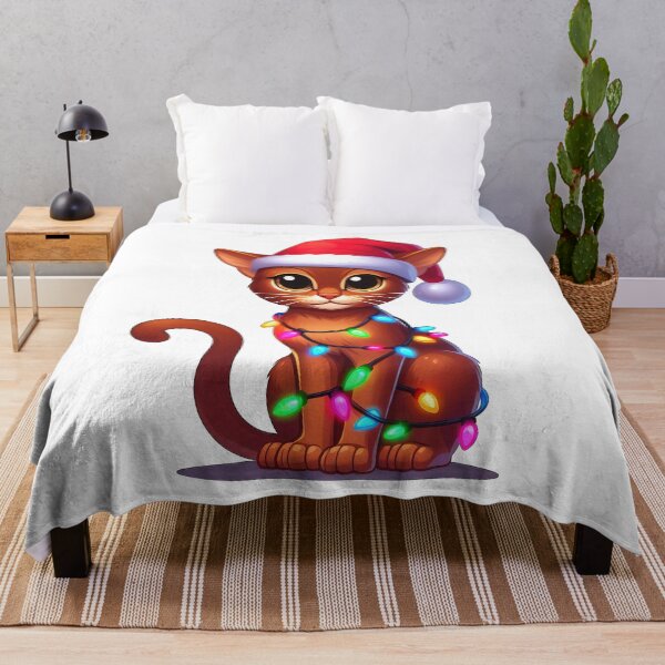 Item preview, Abyssinian cat Christmas designed and sold by doodIllustrate.