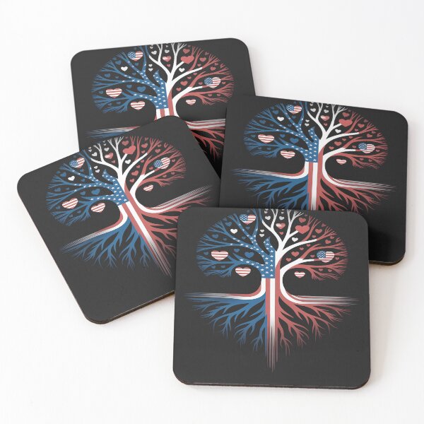 Item preview, American Tree 4th Of July USA Flag Hearts Roots Patriotic designed and sold by AvagondaMind.