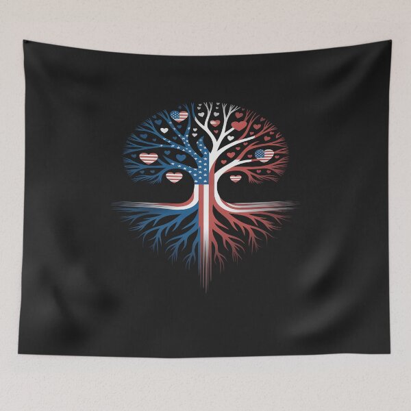 Item preview, American Tree 4th Of July USA Flag Hearts Roots Patriotic designed and sold by AvagondaMind.