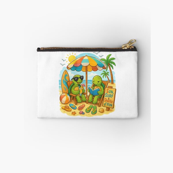 Item preview, Sun Surf and Shells of Fun Cute Beach Turtles Cartoon Design designed and sold by inkoutninja.