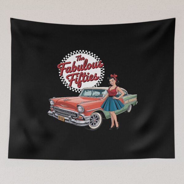 Item preview, The Fabulous Fifties 1950s 50s Car Rockabilly Graphic designed and sold by velltoons.