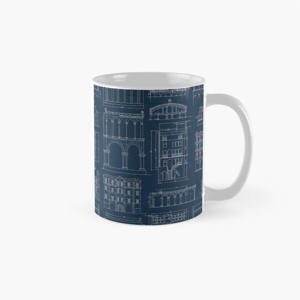 Item preview, Classical Architecture Blueprint Pattern designed and sold by Kaleidoscope Print.