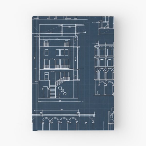 Item preview, Classical Architecture Blueprint Pattern designed and sold by Kaleidoscope Print.