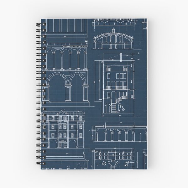 Item preview, Classical Architecture Blueprint Pattern designed and sold by Kaleidoscope Print.