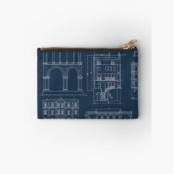 Item preview, Classical Architecture Blueprint Pattern designed and sold by Kaleidoscope Print.