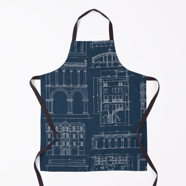 Item preview, Classical Architecture Blueprint Pattern designed and sold by Kaleidoscope Print.