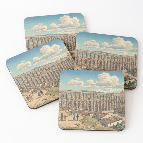 Item preview, Aqueduct of Segovia Japanese Woodblock Print designed and sold by Takeda-art.
