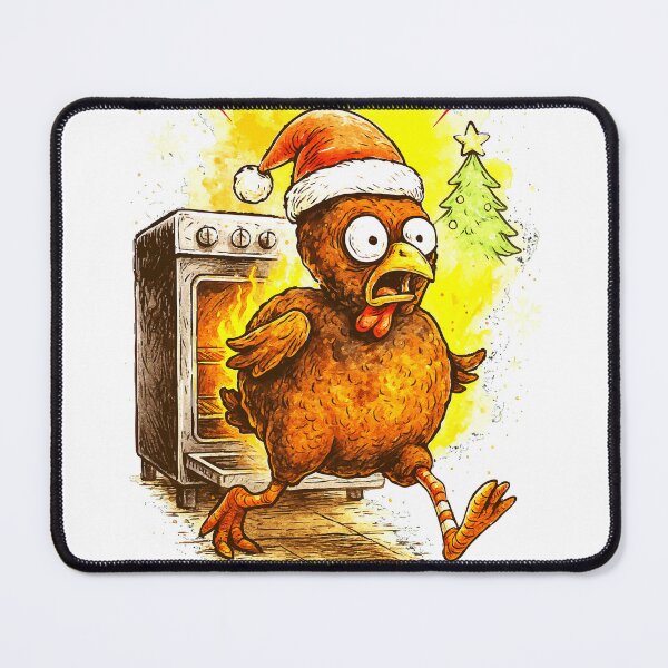 Item preview, Funny Christmas Turkey Escape Illustration designed and sold by ChubbiesCloud Collections.