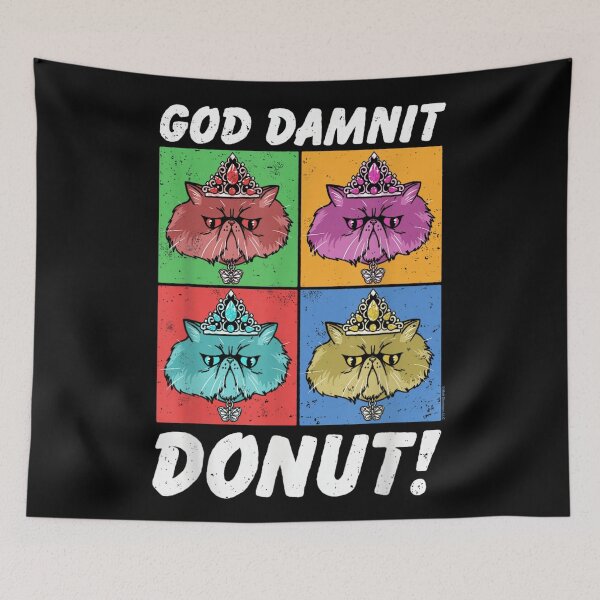 Item preview, God Damnit Donut Cat Pop Art Book designed and sold by NguboNorento.