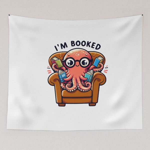 Item preview, Funny Octopus T-Shirt I'm Booked Reading Gift designed and sold by VectorVerseHub.