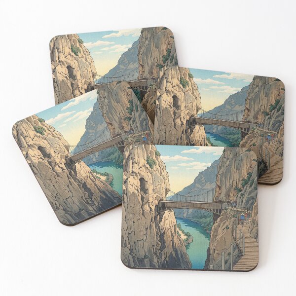 Item preview, Caminito del Rey of Malaga Japanese Woodblock Print designed and sold by Takeda-art.