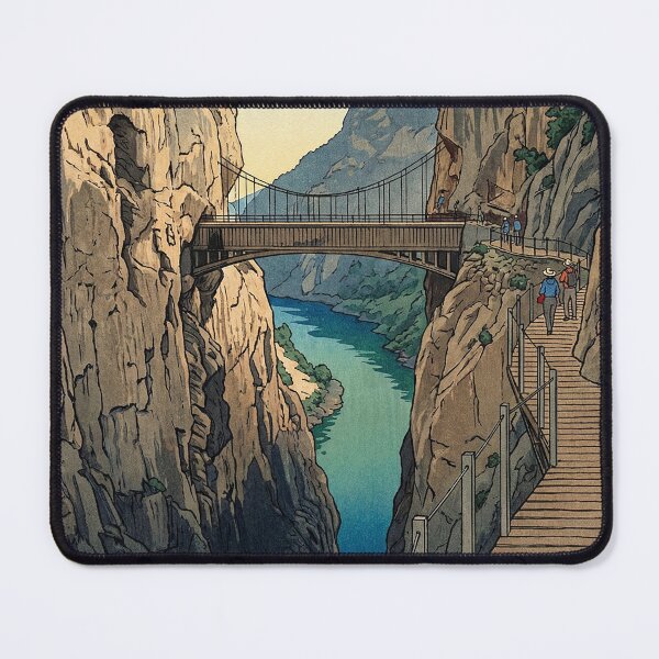 Item preview, Caminito del Rey of Malaga Japanese Woodblock Print designed and sold by Takeda-art.