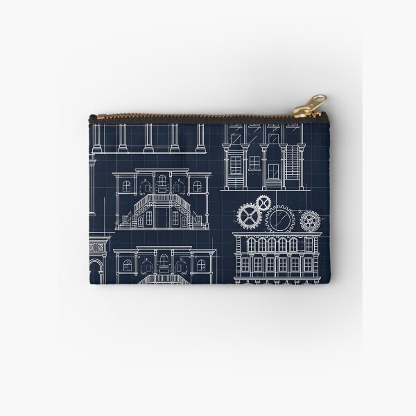 Item preview, Architectural Blueprint Facades Pattern designed and sold by Kaleidoscope Print.