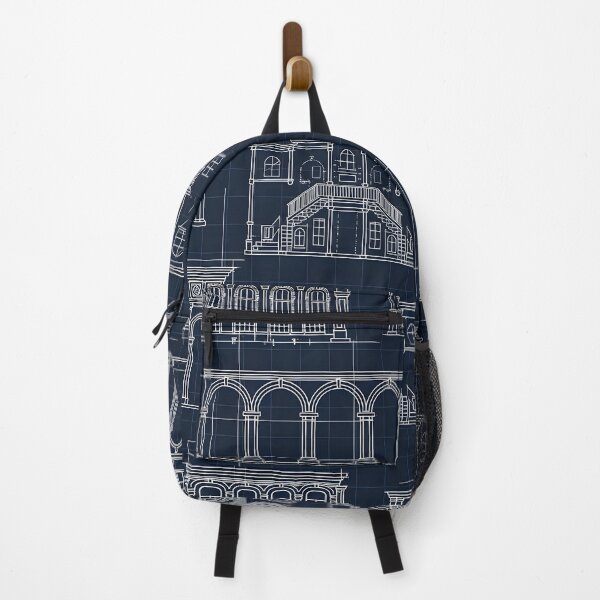 Item preview, Architectural Blueprint Facades Pattern designed and sold by Kaleidoscope Print.