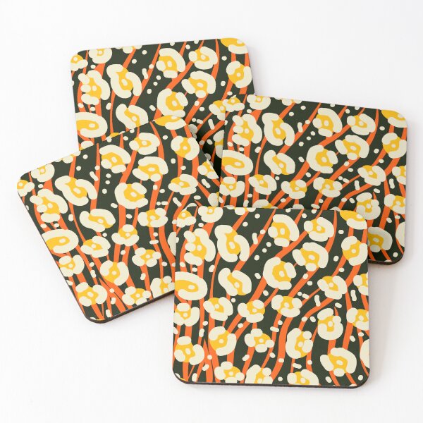 Item preview, Retro Black, Orange, Yellow Mod Stylized Floral designed and sold by RetroMaggie.