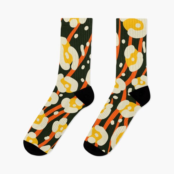 Item preview, Retro Black, Orange, Yellow Mod Stylized Floral designed and sold by RetroMaggie.