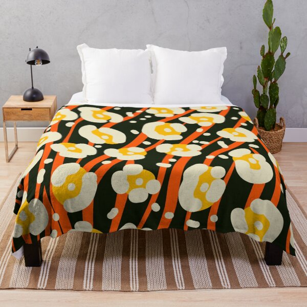 Item preview, Retro Black, Orange, Yellow Mod Stylized Floral designed and sold by RetroMaggie.