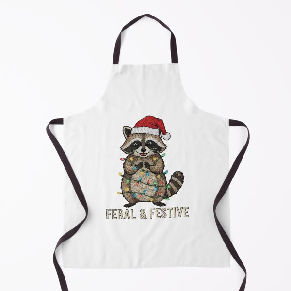 Item preview, Feral and Festive Embroidered Raccoon Humorous Christmas Animal designed and sold by chattsuede.