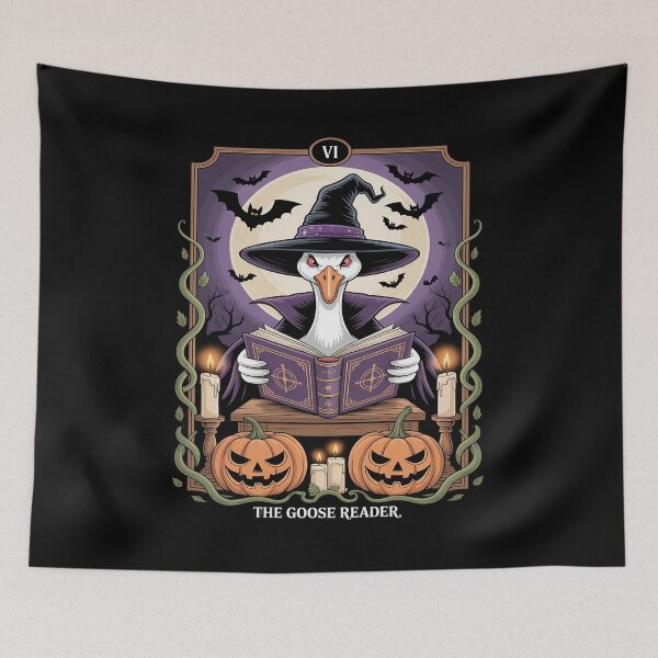 Item preview, The Goose Reader Bookish Halloween Spooky Goosey Witch designed and sold by velltoons.