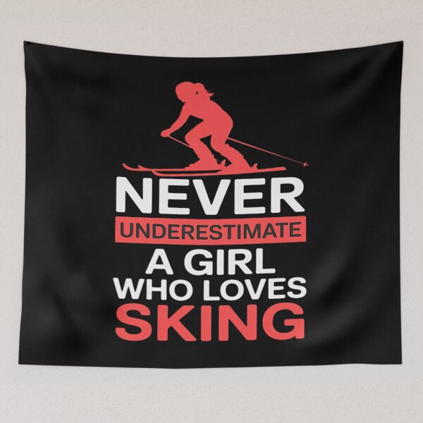 Item preview, Never Underestimate a girl who loves Skiing designed and sold by DentistLegal.