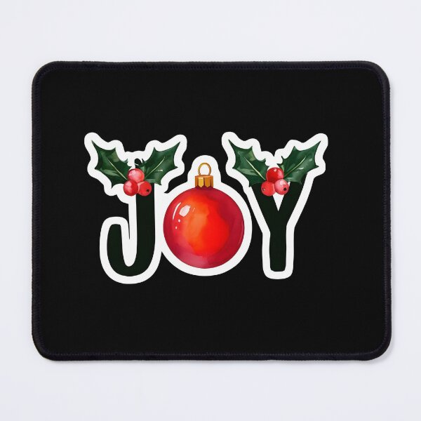 Item preview, JOY Christmas Sticker with Holly Leaves and Ornament | Festive Holiday Decoration designed and sold by FestivityFinds.