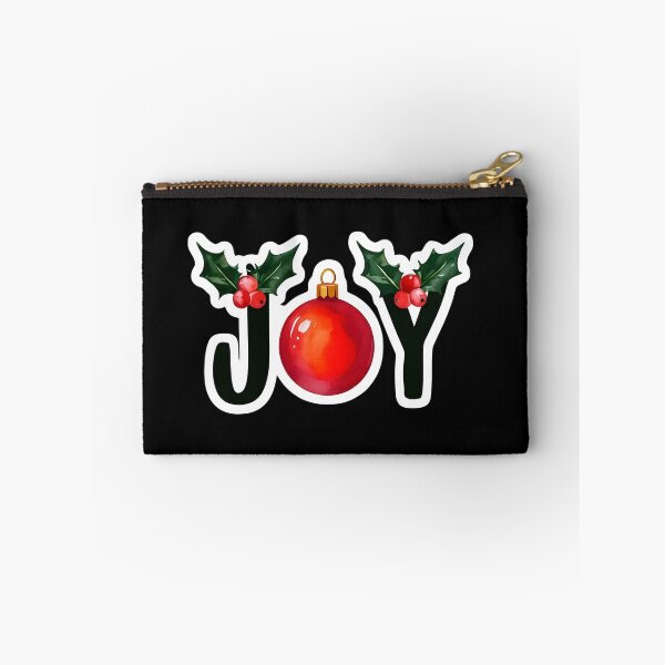 Item preview, JOY Christmas Sticker with Holly Leaves and Ornament | Festive Holiday Decoration designed and sold by FestivityFinds.
