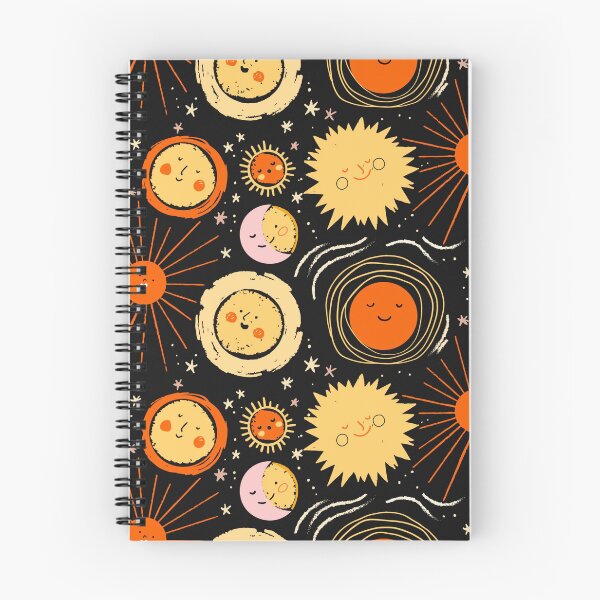Item preview, Retro Black, Orange, Yellow ,Pink Mod Stylized Planets, Sun, Moon & Stars designed and sold by RetroMaggie.