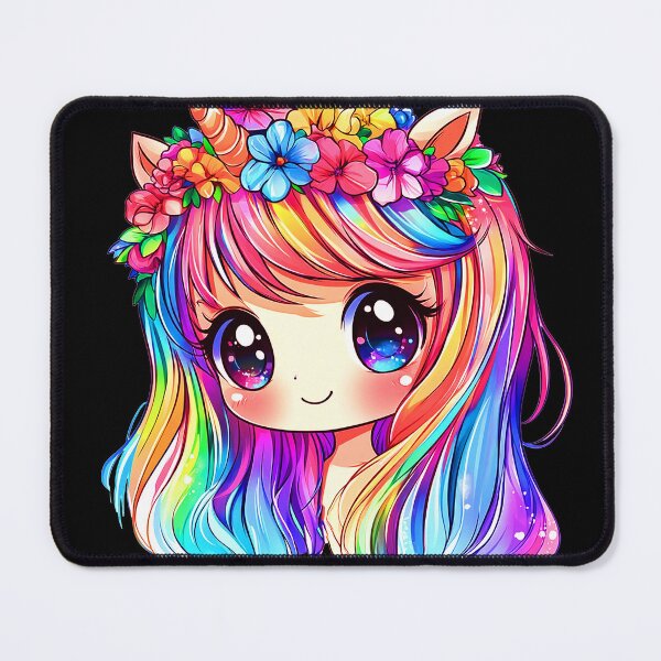 Item preview, Charming Chibi Rainbow Girl With Pretty Floral Headdress designed and sold by DEC02.