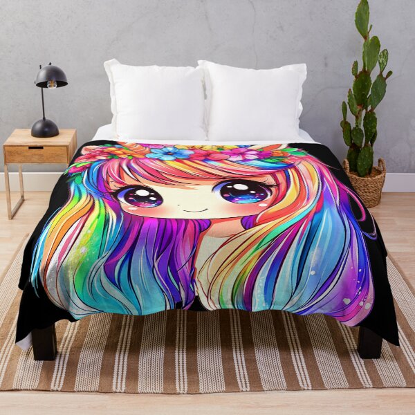Item preview, Charming Chibi Rainbow Girl With Pretty Floral Headdress designed and sold by DEC02.